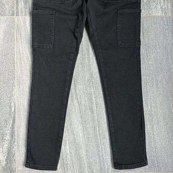 NWT Oat New York Mid-Rise Skinny Ankle Stretch Carpenter Jeans in Black Size 26 - Picture 5 of 16